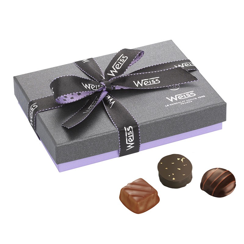 Boîte de Chocolats - Coffret de 32 Carrés de Chocolat à Offrir Pour Dire  Merci - Chocolats au Lait et Noir - 100% Pur Beurre de Cacao - Fabriqué en
