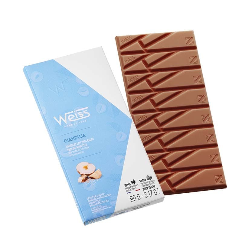 Tablette de chocolat artisanale au lait Gianduja - Chocolat Weiss
