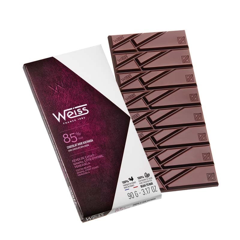 Tablette de chocolat artisanale noir 85% cacao - Chocolat Weiss