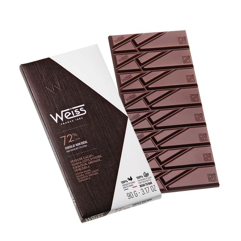 Tablette chocolat noir Ebène 72% artisanale