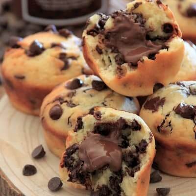 Recette de muffins pépites de chocolat & pate a tartiner
